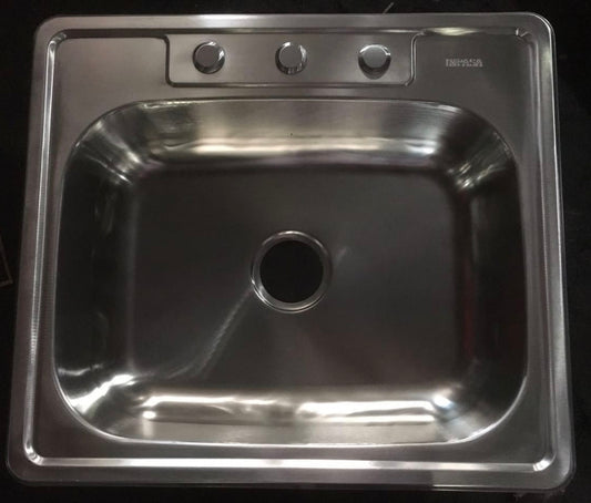 FREGADOR SENCILLO INOXIDABLE 25"X22"