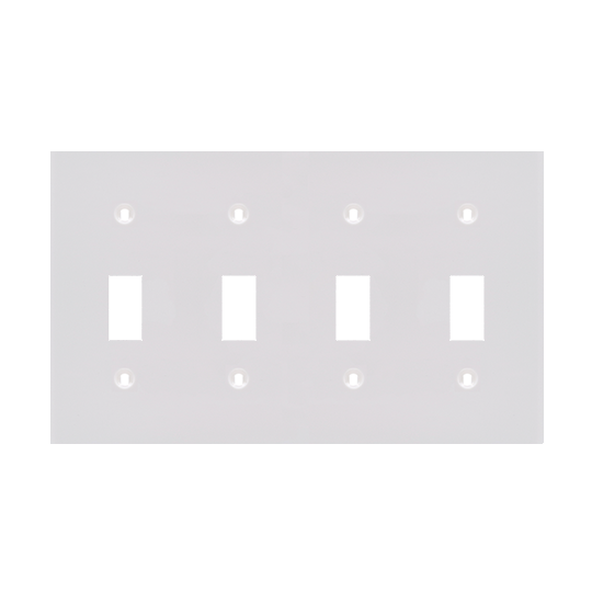 TAPA PARA INTERRUPTOR 4 GANG BLANCO