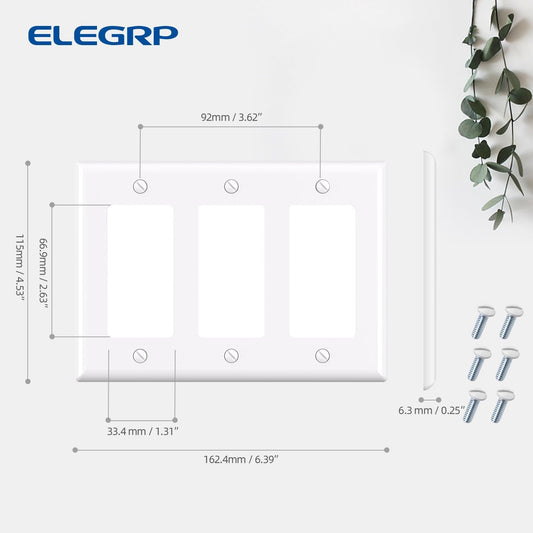 TAPA PLASTICA DECORA 3 GANG BLANCO (C180)