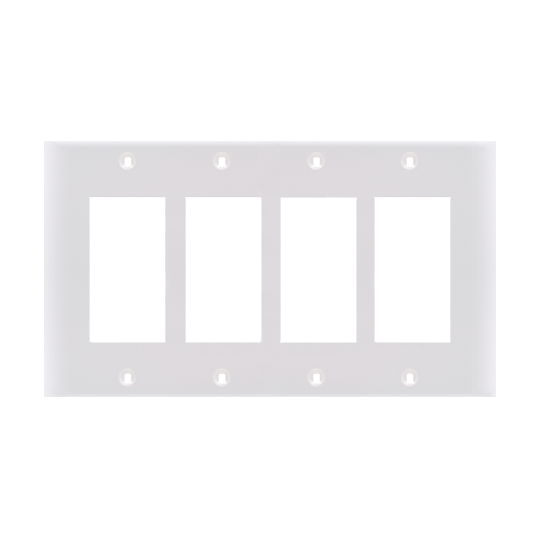 TAPA PLASTICA DECORA 4 GANG BLANCO (120)