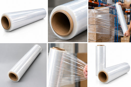 Rollo De Plástico Transparente Para Embalar Stretch Film De 18" (450 Mm) Ancho Y 800 Pies