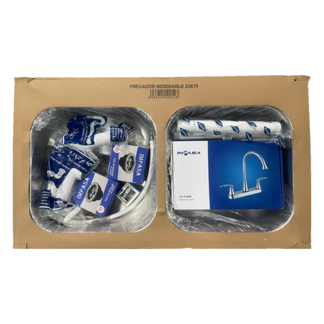 FREGADOR INOXIDABLE EN COMBO 33X19