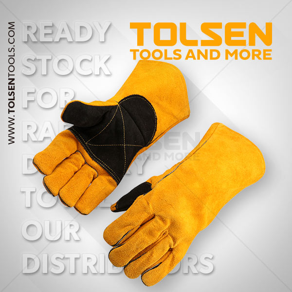 GUANTES DE SOLDAR AMARILLO 14" (PAR)