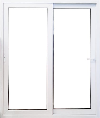 PUERTA CORREDIZA DE 2mt x 2.2mt DE PVC BLANCO CON VIDRIO