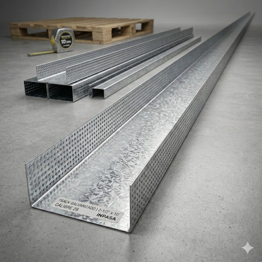 Track Galvanizado de 2-1/2" x 10' calibre 28 para gypsum