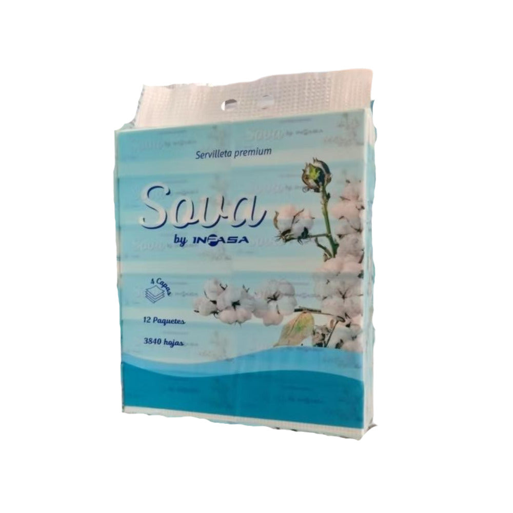 Servilleta Sova by Inpasa Ultra Suave 10 Bolsas x 12 unidades