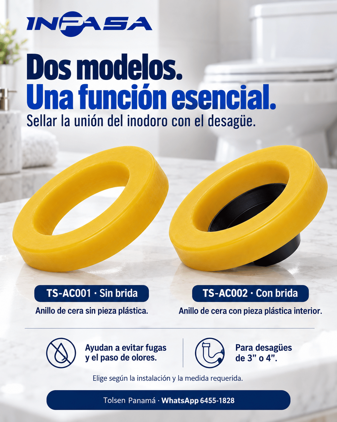 Aro de Cera para Inodoro con Brida Inpasa