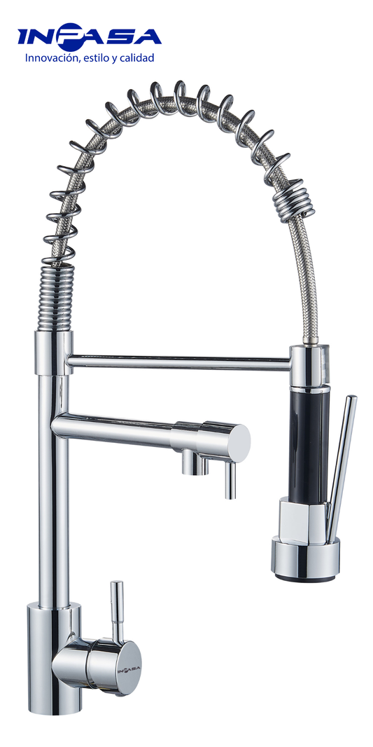 Grifo para Fregador de Cocina Monomando con Doble Salida de Agua