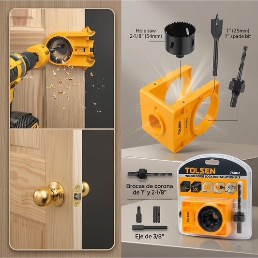 Kit instalacion Cerradura 4pcs Tolsen