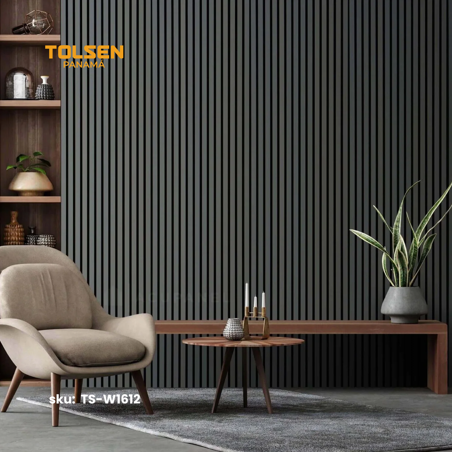Revestimiento Wpc Oscuro Para Pared 24x160x2900mm