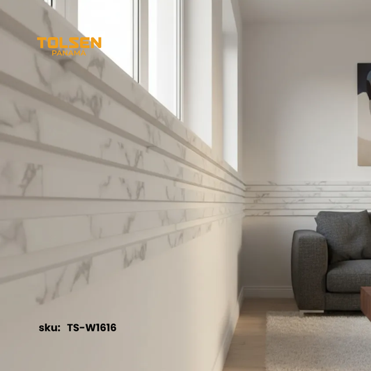 PANELES WPC BLANCO MARMOL