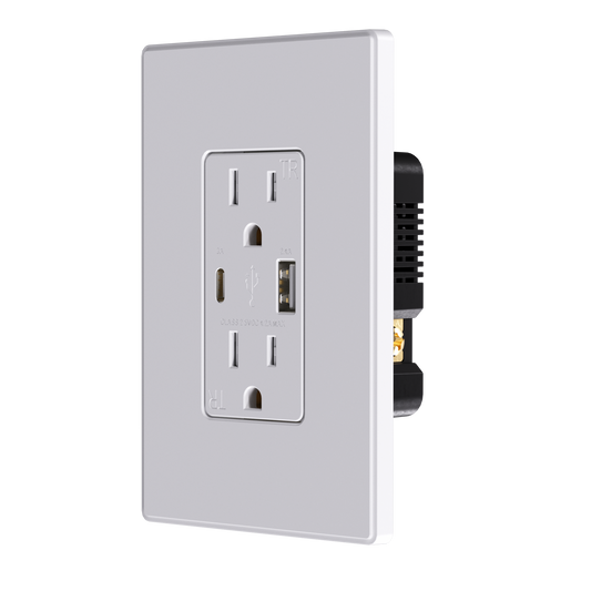 TOMACORRIENTE CON 2 PUERTO USB C/TR BLANCO