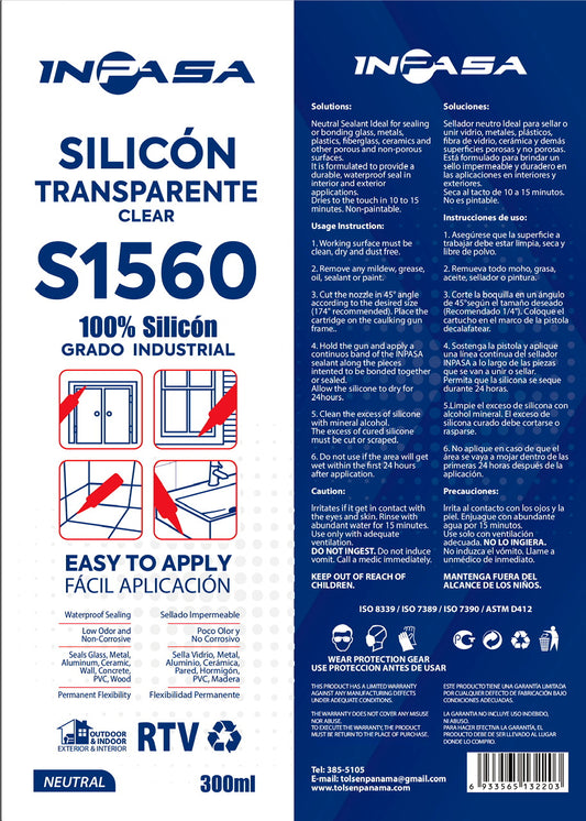 Silicón Transparente Inpasa S1560