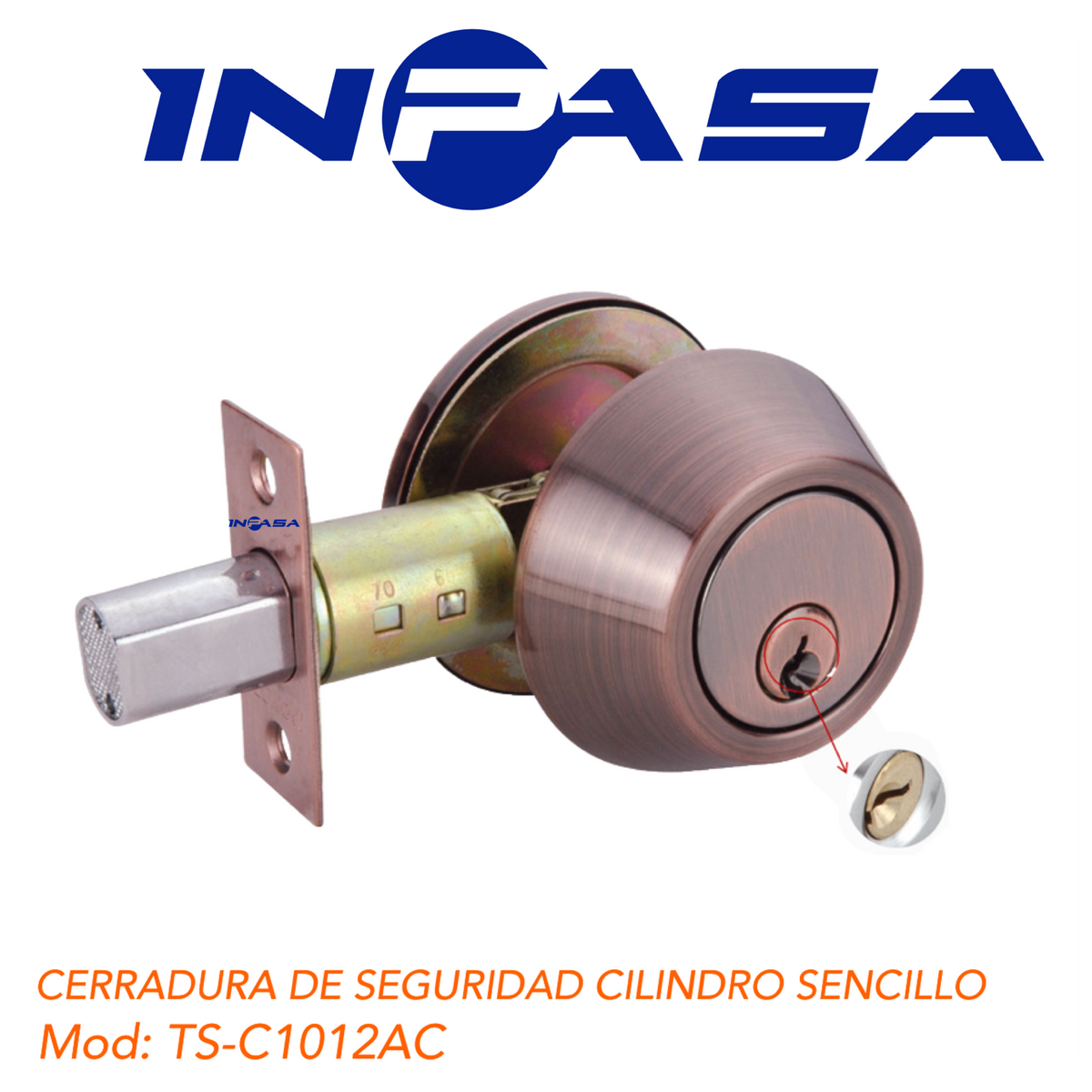 CERRADURA DE SEGURIDAD CILINDRO SENCILLO