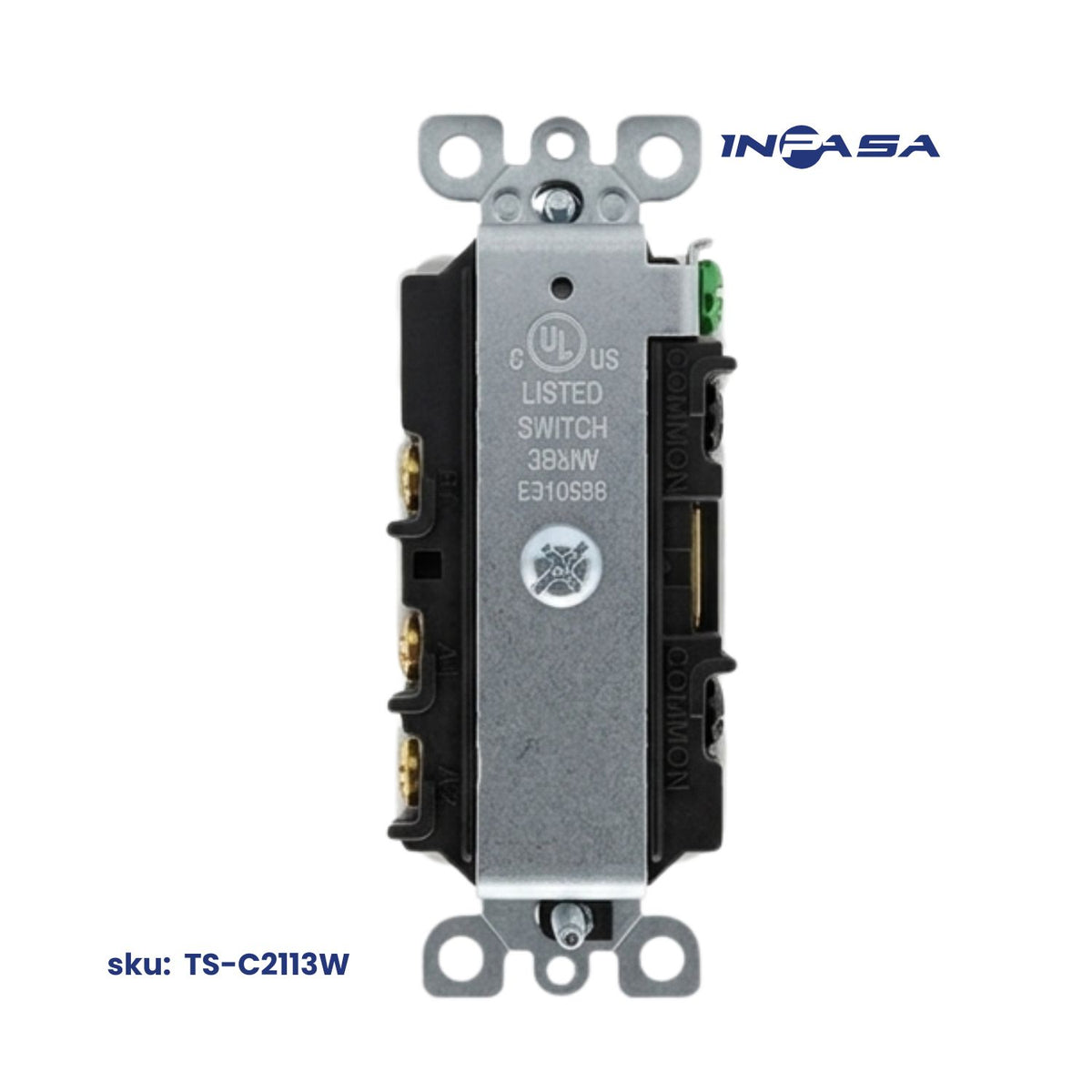 Interruptor Doble Decora de 3 Vías Blanco 15A, 120-277V AC Inpasa