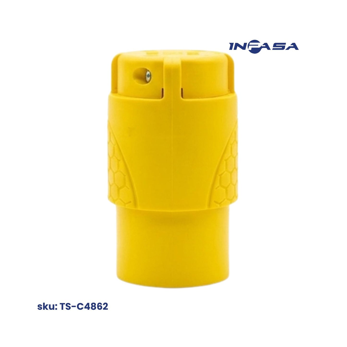 Conector Hembra Eléctrico 2 pata 15A NEMA 1-15R color amarillo