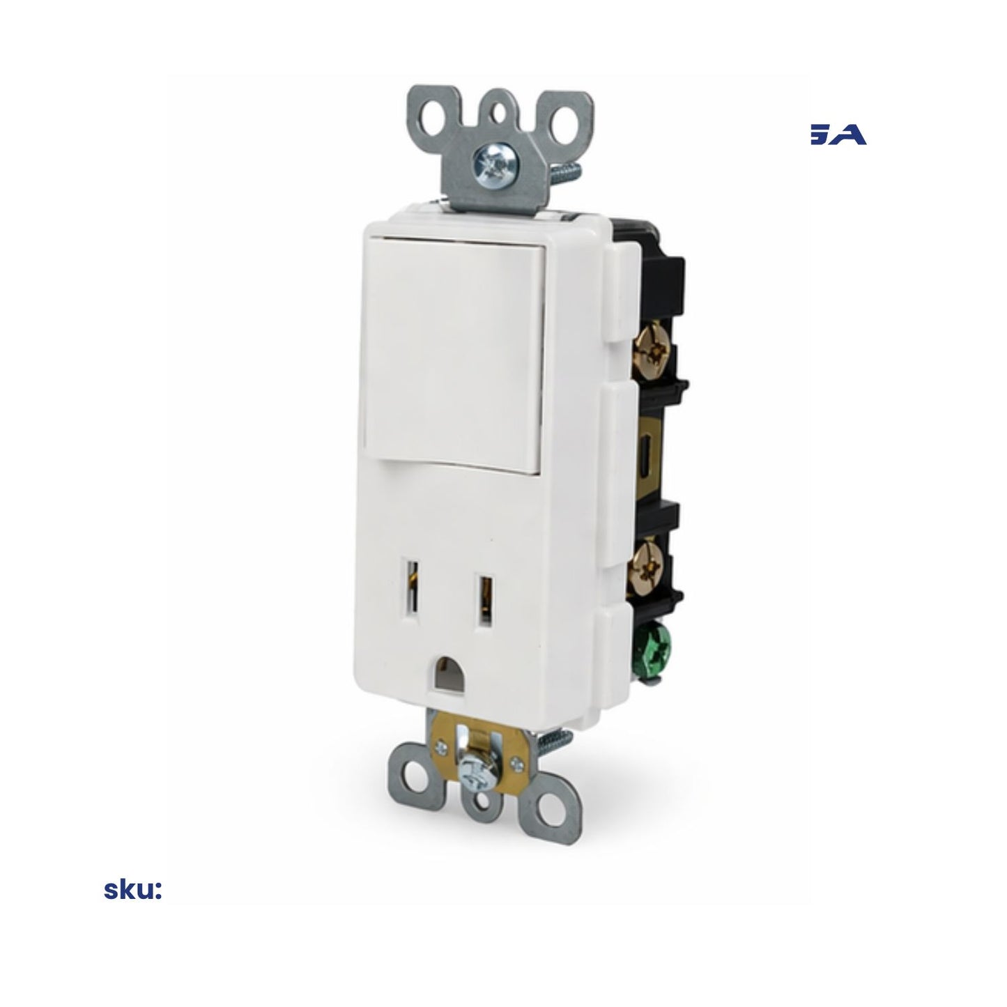 Interruptor Decora y Tomacorriente Simple de 15A