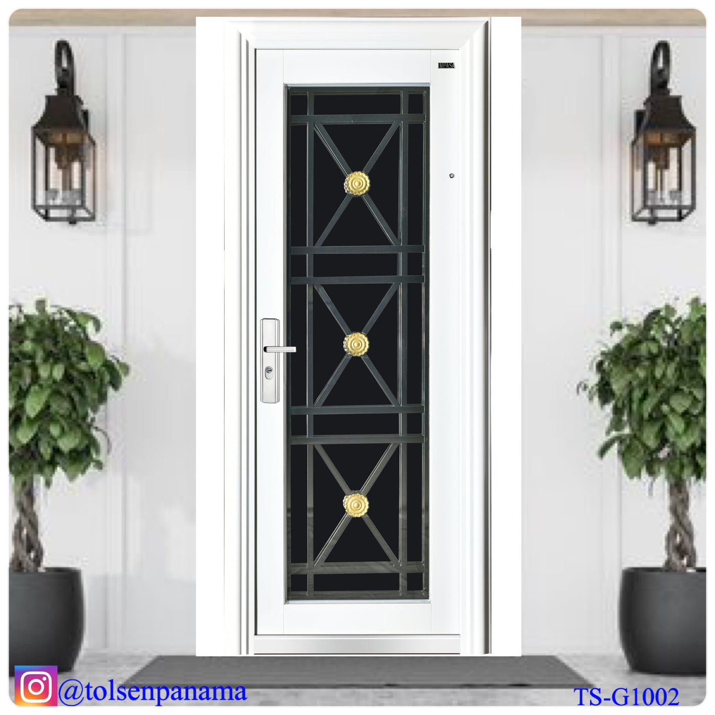 Puerta Multipunto de Seguridad con Vidrio Completo – Color Blanco (Derecha)
