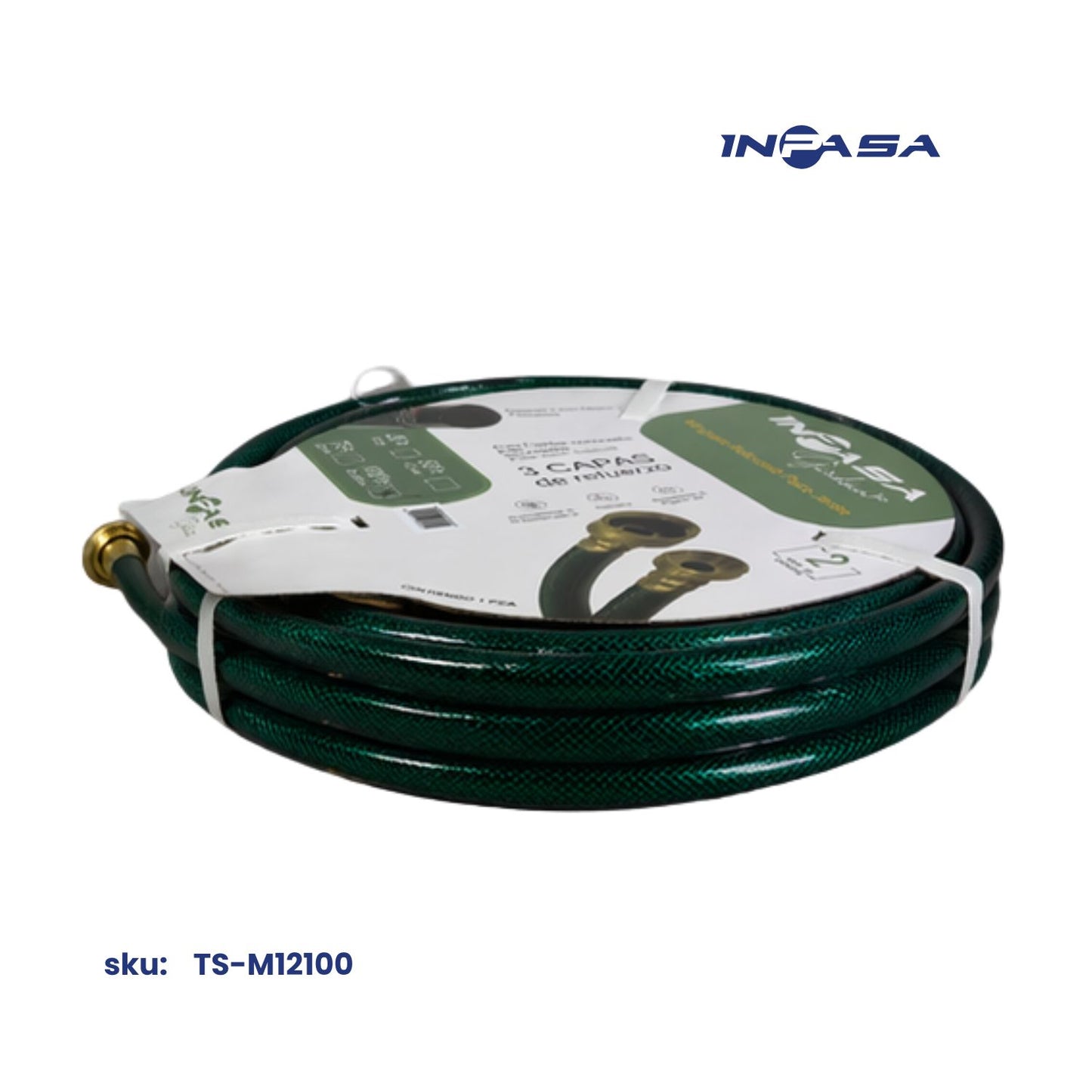 Manguera Reforzada para Jardín de 1/2" x 100' Inpasa