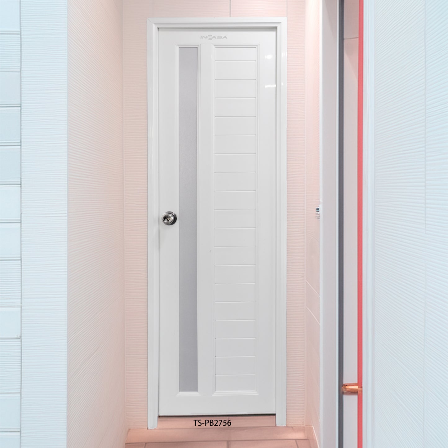 PUERTA DE BAÑO PVC 2'X7' BLANCA IZQ.