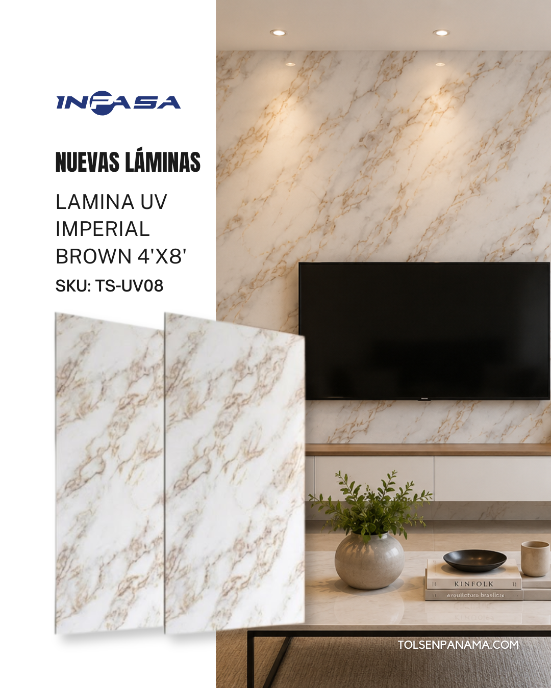 Lamina UV Imperial Brown 4'X8'