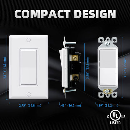 INTERRUPTOR DECORA SENCILLO 15A BLANCO (C240)