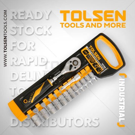 SET DE SOCKET CON RATCHET 12pcs 3/8"