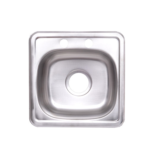FREGADOR SENCILLO INOXIDABLE 15"X15"
