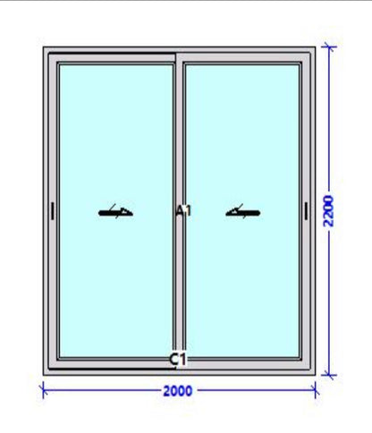 PUERTA CORREDIZA DE 2mt x 2.2mt DE PVC BLANCO CON VIDRIO