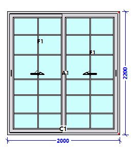 PUERTA CORREDIZA DE 2mt x 2.2mt DE PVC BLANCO CON VIDRIO