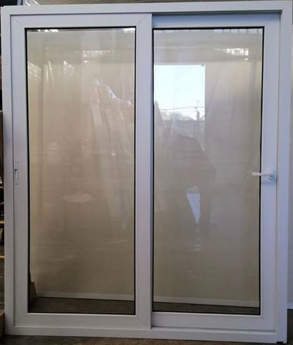 PUERTA CORREDIZA DE 2mt x 2.2mt DE PVC BLANCO CON VIDRIO