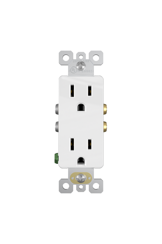 TOMACORRIENTE DOBLE DECORA 15A BLANCO (C240)