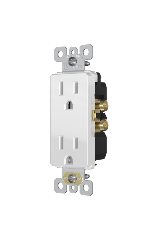 TOMACORRIENTE DOBLE DECORA 15A BLANCO (C240)