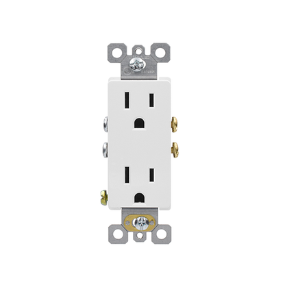 Tomacorriente Doble Decora 15A C/TR Blanco