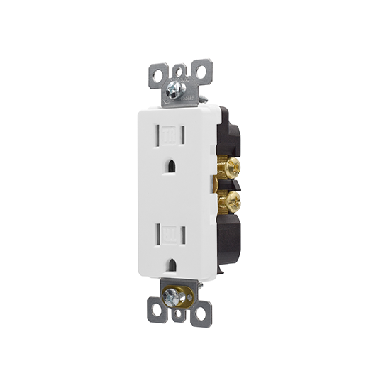 Tomacorriente Doble Decora 15A C/TR Blanco