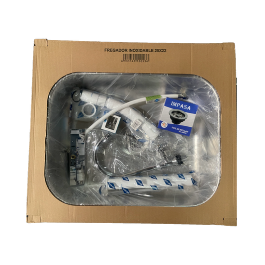 FREGADOR INOXIDABLE EN COMBO 25X22