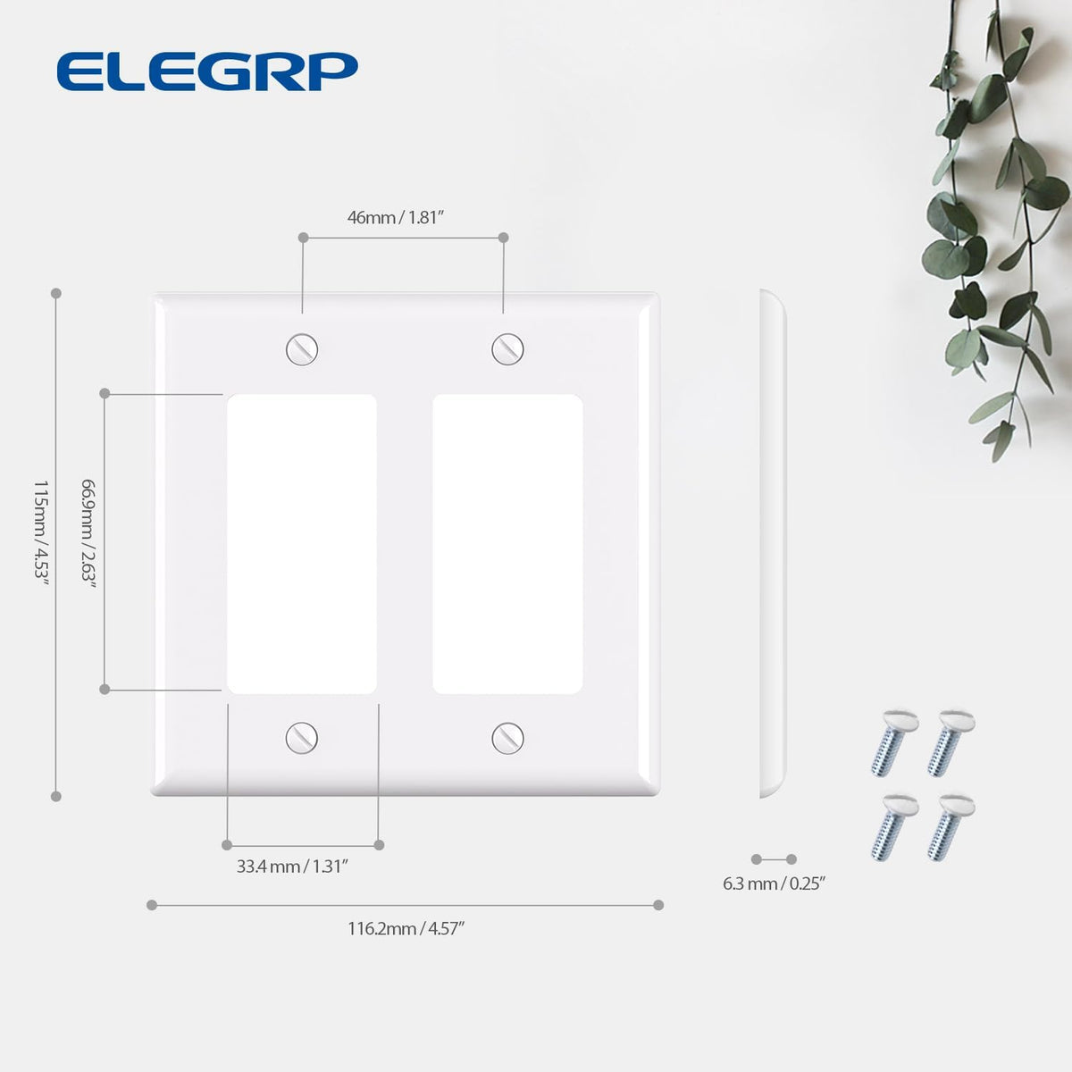 TAPA PLASTICA DECORA 2 GANG BLANCO (C100)