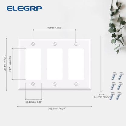 TAPA PLASTICA DECORA 3 GANG BLANCO (C180)