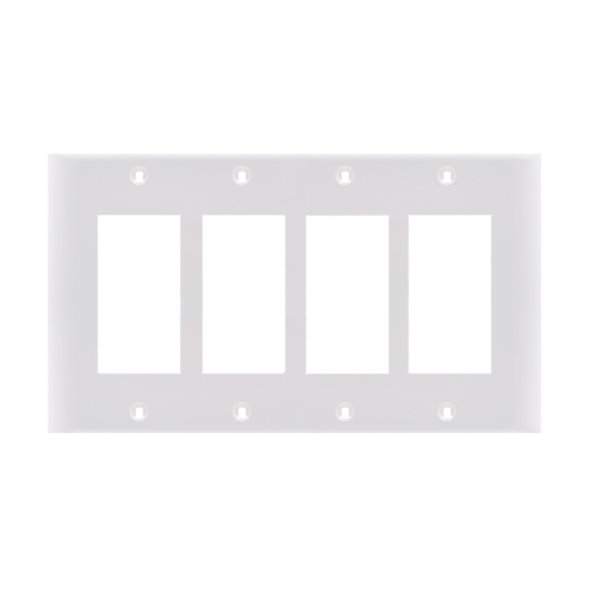 TAPA PLASTICA DECORA 4 GANG BLANCO (120)