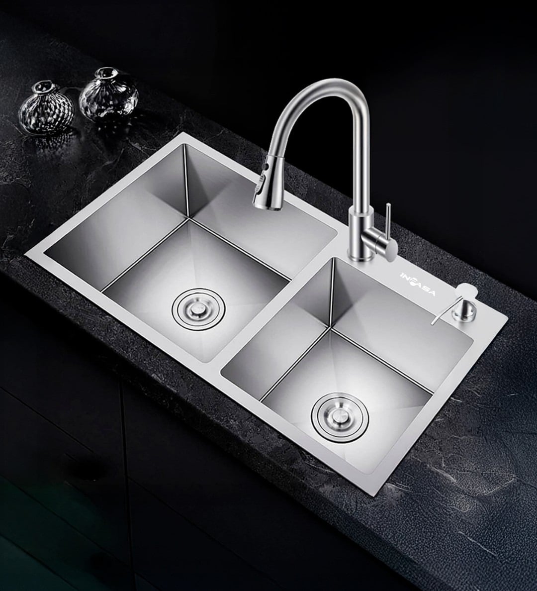 Fregador Doble Empotrable Acero Inoxidable 82x45cm Inpasa