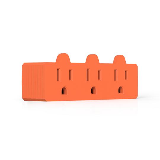Adaptador para Toma con 3 salidas Anaranjado (C120)