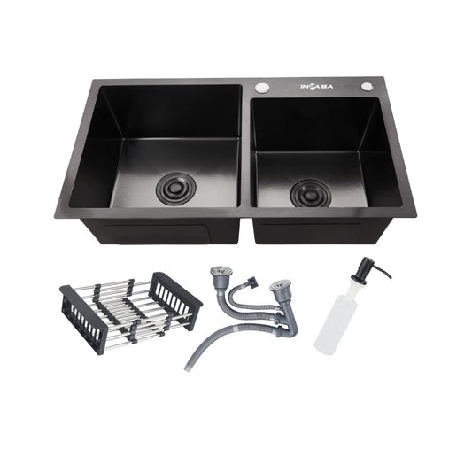 FREGADOR DOBLE EMPOTRAR PVD 82x45cm