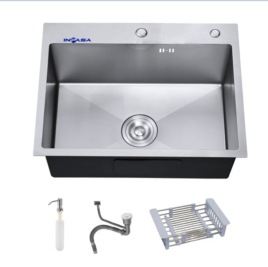 FREGADOR SENCILLO EMPOTRAR ACERO 68x45cm