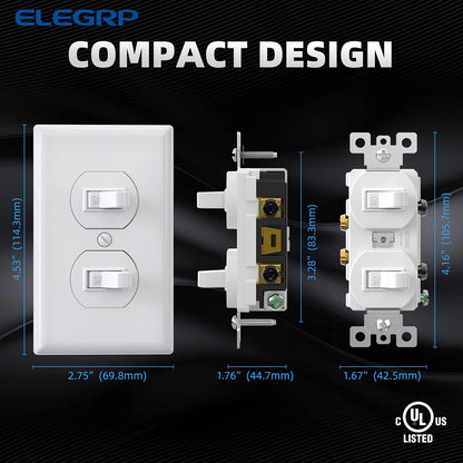 INTERRUPTOR DOBLE 15A BLANCO (C180)