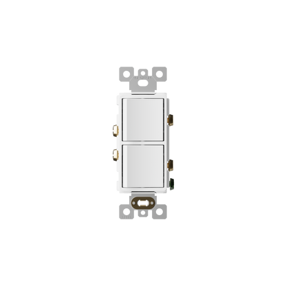 INTERRUPTOR DOBLE DECORA 15A BLANCO (C180)