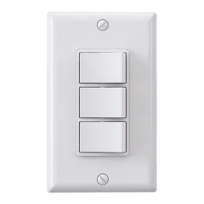 INTERRUPTOR TRIPLE DECORA 15A BLANCO (C180)