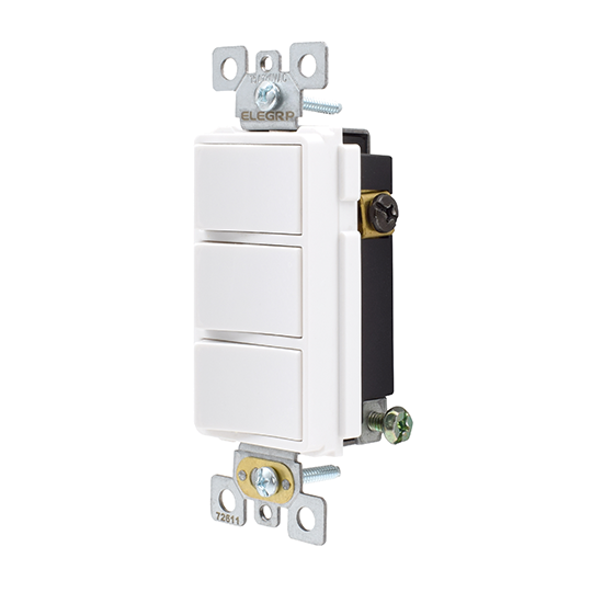 INTERRUPTOR TRIPLE DECORA 15A BLANCO (C180)