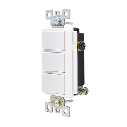 INTERRUPTOR TRIPLE DECORA 15A BLANCO (C180)