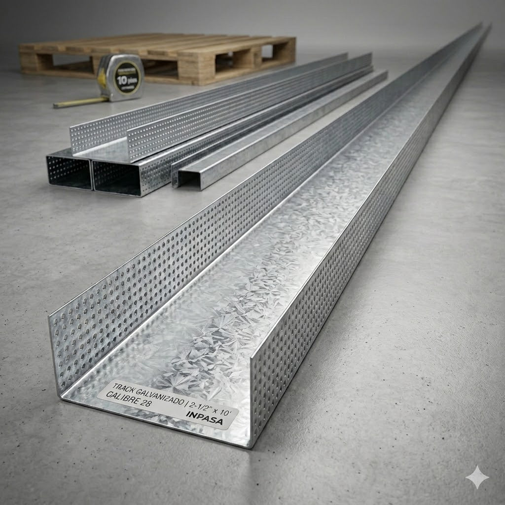 Track Galvanizado de 2-1/2" x 10' calibre 28 para gypsum