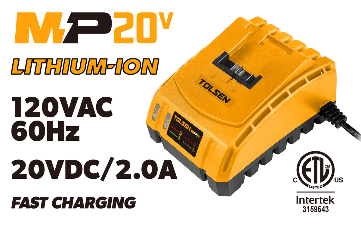 CARGADOR 20V 2A CARGA RAPIDA TOLSEN